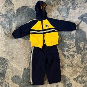 Kids Two-Tone Yellow and Navy Jogger Set